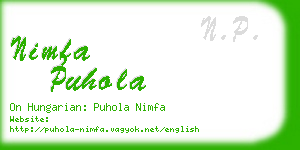 nimfa puhola business card